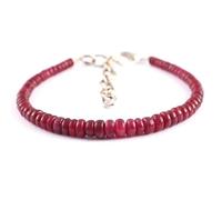 AA Natural Ruby Jade Smooth Rondelle Beads Necklace and Bracelet - Rare Gemstone Beads for Jewelry Making (8mm, 18Inch)