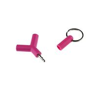 AAA PRODUCTS Earphone/Headphone Audio Splitter With Protective Cover and Key Ring - Works with Smartphones, Tablets, Laptops, HiFi, DVD, MP3 and MP4 Players - Audio 3.5mm Jack Y Shape Splitter - Pink