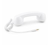 AAA PRODUCTS Original Retro Handset - Works with Mobile, tablet, MP3 Player, DVD Player and more - With Volume Control - With Volume Control - Soft Touch White