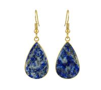 AA Rare Natural Lapis Lazuli Gemstone Dangle Earring Pear Shape Blue Color Gold Plated Stud 23X15mm Drop Boho Statement Chakra Handmade Jewelry |LK_LPE_00088
