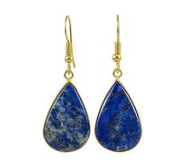 AA Rare Natural Lapis Lazuli Gemstone Dangle Earring Pear Shape Blue Color Gold Plated Stud 23X15mm Drop Boho Statement Chakra Handmade Jewelry |LK_LPE_00080
