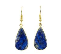 AA Rare Natural Lapis Lazuli Gemstone Dangle Earring Pear Shape Blue Color Gold Plated Stud 24X12mm Drop Boho Statement Chakra Handmade Jewelry |LK_LPE_00085