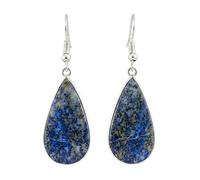 AA Rare Natural Lapis Lazuli Gemstone Dangle Earring Pear Shape Blue Color Silver Plated Stud 28X15mm Drop Boho Statement Chakra Handmade Jewelry |LK_LPE_00017