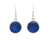 AA Rare Natural Lapis Lazuli Gemstone Dangle Earring Round Shape Blue Color Silver Plated Stud 13X13mm Drop Boho Statement Chakra Handmade Jewelry |LK_LPE_00150