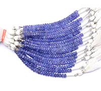 AA Tanzanite Gemstone 5mm Faceted Rondelle Beads | 3.5inch Strand | Natural Rare Tanzanite Precious Gemstone Rondelle Beads for Jewelry