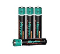 AAAA Batteries, Hisewen Rechargeable AAAA Batteries 4-Packs for Surface Pen Stylus Pen Bluetooth Earphone Alarm Clock Computer Tester, 1.2V 450mAh Quadruple a Ni-MH Battery