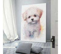aaaaab Bichon Frise Portrait Wall Prints for Living Room for Gifts Bathroom Home Kitchen Office Decor Living Wall 12x18inch(30x45cm)