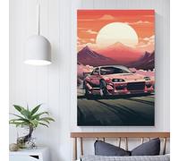 aaaaab JDM Japanese Drift Car Art Canvas Painting Wall Art For Teens Game Boys Room Wall Decor Large Pictures 16x24inch(40x60cm)