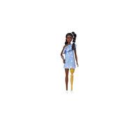 âÃÃBarbie Fashionistas Doll #146 with 2 Twisted Braids & Prosthetic Leg Wearing Star-Print Dress, White Shoes & Arm Bracelet, Toy for Kids 3 to 8