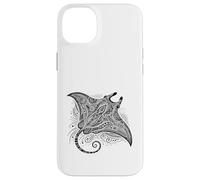 aaaBlack and White Tribal Manta Ray - for Manta Ray Fans Case for iPhone 14 Plus