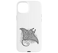 aaaBlack and White Tribal Manta Ray - for Manta Ray Fans Case for iPhone 15 Plus