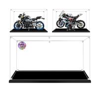 AAABOX 50 x 20 x 35 cm Large Display Case, 3 mm Thick Acrylic Display Case for Lego Motorcycle BMW M 1000 RR 42130 Yamaha MT-10 SP 42159, Transparent Dustproof Box