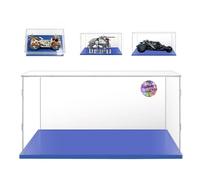 AAABOX Acrylic Display Case Model Car 1/10.50x30x25 Presentation Box for 42182 NASA,Batmobile Batman Tumbler 76240,BTS Dynamite 21339,At-Te Walker 75337 (Blue)