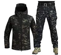 AAADRESSES Men's Soft-Shell Jacket, Tactical Uniforms, Military Waterproof Army Combat Suit Sets, Hunting Clothing, Trousers, Waterproof, Lightweight, Outdoor, Zip, Hoodie,camouflage C,XL