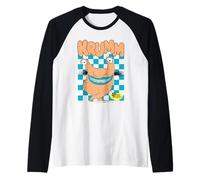Aaahh!!! Real Monsters Krumm Checkerboard Pose Cartoon Raglan Baseball Tee