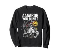 AAARGH YOU MINE Pirate Woman with Halloween Flag Sweatshirt