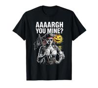 AAARGH You Mine Pirate Woman with Halloween Flag T-Shirt
