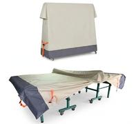 Aaaspark Outdoor & Indoor Ping Pong Table Cover, Waterproof Table Tennis Cover Fits Folding and Flat Tables, Compatible with JOOLA, KETTLER, STIGA, Full Table Protection, Beige & Gray