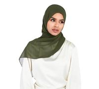 Aab Muslim Women Khaki Crepe Hijab