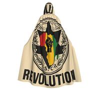 AABBfdg A raised fist Unisex Cosplay Costume Halloween Hooded Cape Cloak for Party Dress Up Full-Length Uniform Robe