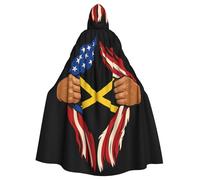 AABBfdg America and Jamaica Unisex Cosplay Costume Halloween Hooded Cape Cloak for Party Dress Up Full-Length Uniform Robe