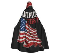 AABBfdg America First Unisex Cosplay Costume Halloween Hooded Cape Cloak for Party Dress Up Full-Length Uniform Robe