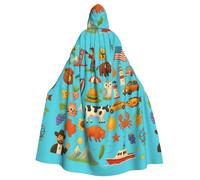 AABBfdg American Icons And Symbols Unisex Cosplay Costume Halloween Hooded Cape Cloak for Party Dress Up Full-Length Uniform Robe