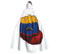 AABBfdg Colored Fist With Flag Unisex Cosplay Costume Halloween Hooded Cape Cloak for Party Dress Up Full-Length Uniform Robe