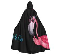 AABBfdg Hello Glasses Flamingo Unisex Cosplay Costume Halloween Hooded Cape Cloak for Party Dress Up Full-Length Uniform Robe