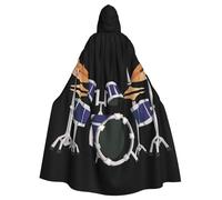 AABBfdg Jazz drum Unisex Cosplay Costume Halloween Hooded Cape Cloak for Party Dress Up Full-Length Uniform Robe