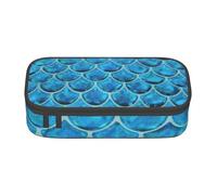 AABBfdg Large Capacity Blue Fish Scale. Pencil Case, Makeup Bag, Pencil Bag, Office Supplies, College Essentials