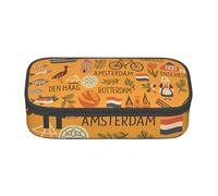 AABBfdg Large Capacity Dutch Culture Symbols Map Des Pencil Case, Makeup Bag, Pencil Bag, Office Supplies, College Essentials