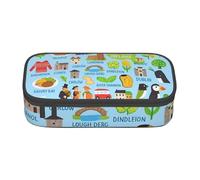 AABBfdg Large Capacity Ireland Map with Icons Pencil Case, Makeup Bag, Pencil Bag, Office Supplies, College Essentials