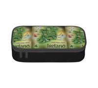 AABBfdg Large Capacity Ireland Map with Landmarks Pencil Case, Makeup Bag, Pencil Bag, Office Supplies, College Essentials