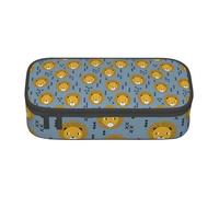 AABBfdg Large Capacity Lion Lions Head Lion Kids Blue Pencil Case, Makeup Bag, Pencil Bag, Office Supplies, College Essentials