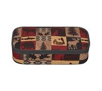 AABBfdg Large Capacity Lodge Bear Deer Fish Pencil Case, Makeup Bag, Pencil Bag, Office Supplies, College Essentials