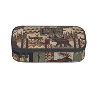 AABBfdg Large Capacity Lodge Bear Deer Pencil Case, Makeup Bag, Pencil Bag, Office Supplies, College Essentials