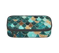 AABBfdg Large Capacity Mermaid Fish Scale Print Pencil Case, Makeup Bag, Pencil Bag, Office Supplies, College Essentials