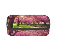 AABBfdg Large Capacity Pink Blooming Orchard Pencil Case, Makeup Bag, Pencil Bag, Office Supplies, College Essentials