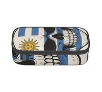 AABBfdg Large Capacity Uruguay Flag Skeleton Pencil Case, Makeup Bag, Pencil Bag, Office Supplies, College Essentials