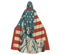 AABBfdg Liberty Statue With American Unisex Cosplay Costume Halloween Hooded Cape Cloak for Party Dress Up Full-Length Uniform Robe