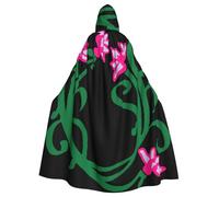 AABBfdg Lotus Flower Namaste Unisex Cosplay Costume Halloween Hooded Cape Cloak for Party Dress Up Full-Length Uniform Robe