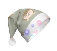 AABBfdg Many hedgehogs LED Santa Hat, Light Up Christmas Hat for Adults, Unisex Santa Cap for Holiday & Party