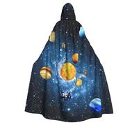 AABBfdg Milky Way Image Unisex Cosplay Costume Halloween Hooded Cape Cloak for Party Dress Up Full-Length Uniform Robe