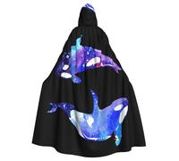 AABBfdg Orca Killer Whale Unisex Cosplay Costume Halloween Hooded Cape Cloak for Party Dress Up Full-Length Uniform Robe
