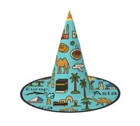 AABBfdg Pack of 2, Asia Europe Africa Halloween Hat, Witch Hat, Fancy Dress, Cosplay Accessory, Party Decoration, One Size