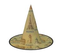 AABBfdg Pack of 2, European Landmarks Illustrate Halloween Hat, Witch Hat, Fancy Dress, Cosplay Accessory, Party Decoration, One Size