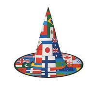 AABBfdg Pack of 2, Heart shaped flag Halloween Hat, Witch Hat, Fancy Dress, Cosplay Accessory, Party Decoration, One Size