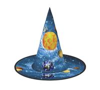 AABBfdg Pack of 2, Milky Way Image Halloween Hat, Witch Hat, Fancy Dress, Cosplay Accessory, Party Decoration, One Size