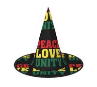 AABBfdg Pack of 2, Peace and love university Halloween Hat, Witch Hat, Fancy Dress, Cosplay Accessory, Party Decoration, One Size
